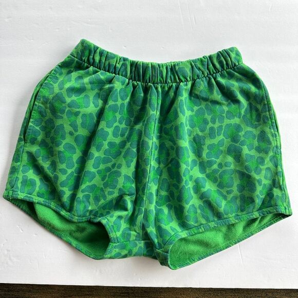 Clare V. green leopard shorts 100% cotton XS - Picture 1 of 9